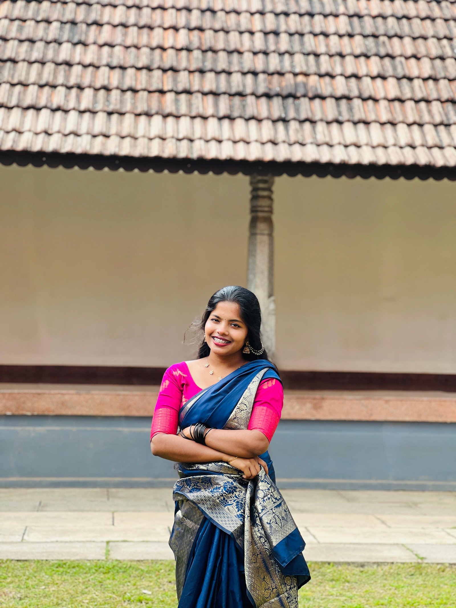 Blue Ardra Silk Gala/Plain Saree image 3